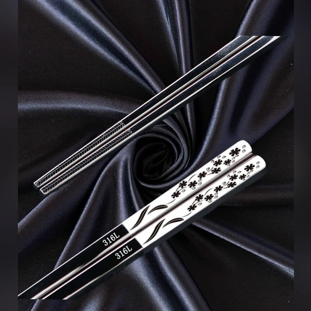 Stainless Steel Chopsticks Reusable Dishwasher Safe 1 Pair